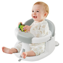Non-Slip Infant Bathtub Chair with Suction Cups, Safe & Comfortable Baby Bath Support for Sitting Up, Easy to Clean, Grey (6-24 Months)