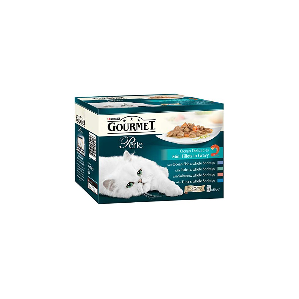 Gourmet Purina Perle Ocean Delicacies Mini Fillets In Gravy - Pouch (12X85g)