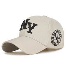 (Beige)Casquette de baseball brodée Ny hommes femmes unisexe casquette d'extérieur minimaliste hip hop