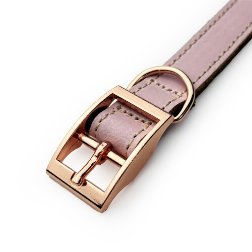 HugglePets (Medium, Blush) Skye & Murphy Luxury Padded Leather Dog Collar 2