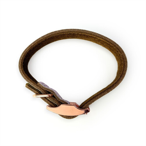 HugglePets (Small, Blush) Skye & Murphy Luxury Padded Leather Dog Collar 1