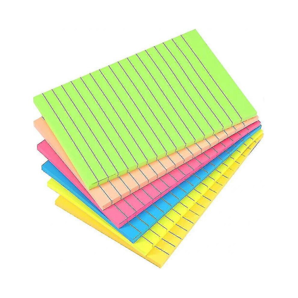 6 Pads - Sticky Notes, 6 Bright Colors, Sticky Note Pads with Lines, Thick Paper, for Offi-image-OPC-PGY5GF9-NEW