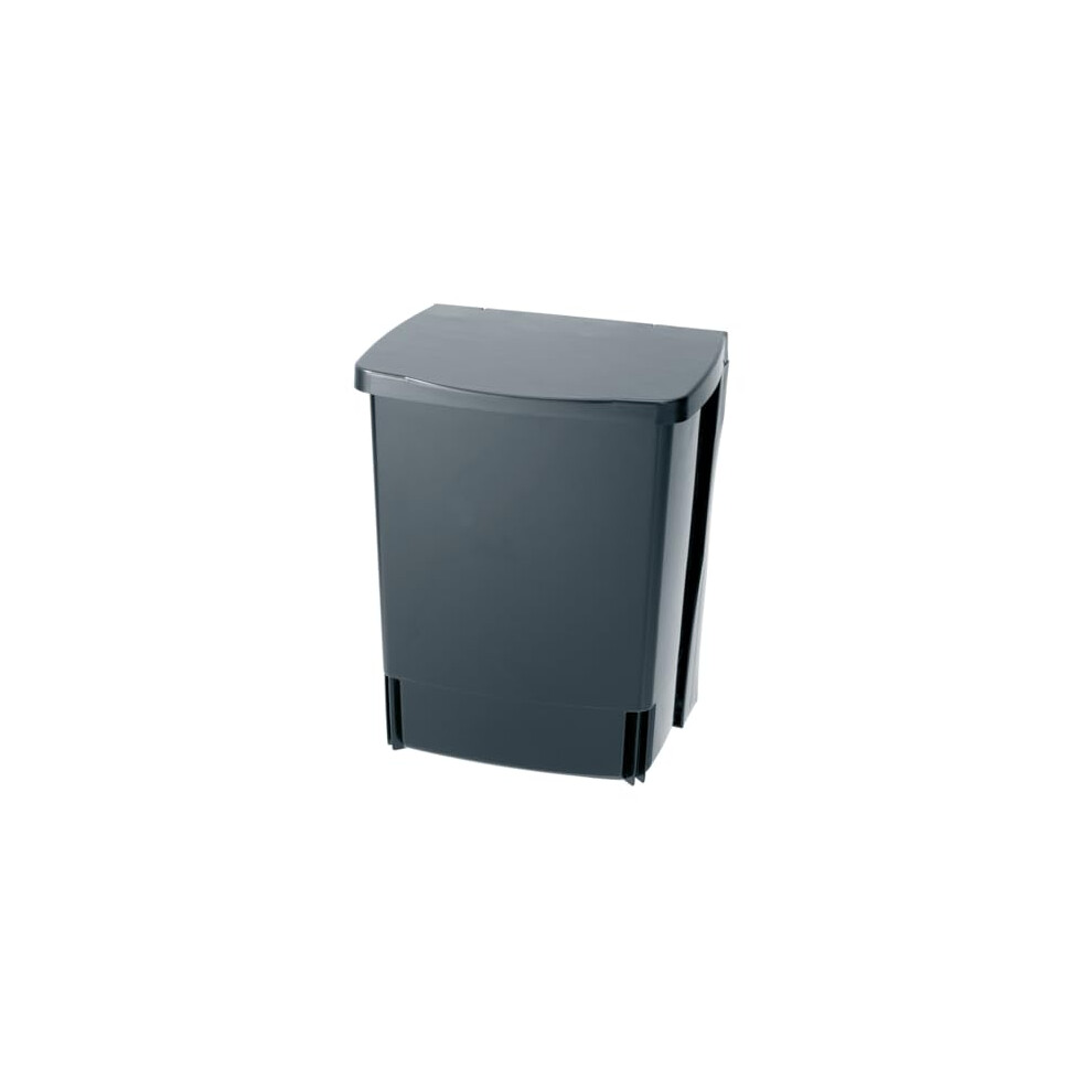 Brabantia Built-in 10L Inside Cupboard Bin (Black) Removable Inner Bucket, Easy to mount, Auto closing, Under Sink Rubbish/Food Waste/Carrier Bag Tidy