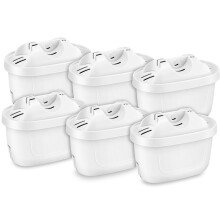 6-Pack Brita-Compatible Cartridges for Maxtra+/Style, Marella/Mavea XL & Flow - BPA-free, reduces chlorine (Water Filter Cartridges for Brita)