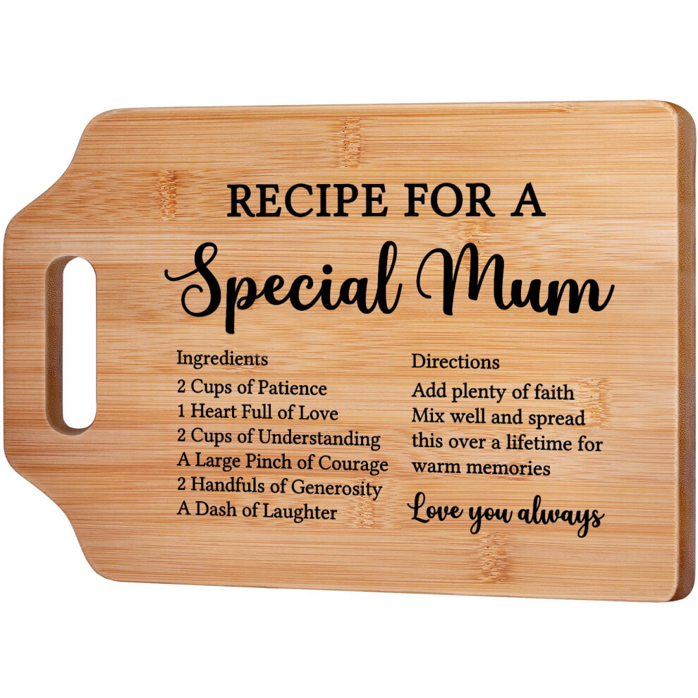 Gleevara Mum Birthday Gifts, Gifts for Mum from Daughter Son - Handmade Bamboo Cutting Board, Creative Kitchen Presents for Mum