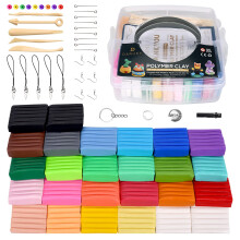 Darhey Polymer Clay Set of 26 Colors Multicolour Nontoxic Oven Bake Soft Modelling Clay for Kids with 5pcs Clay Sculpting Tools, 33 Accessories, User