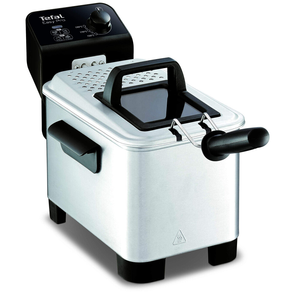 Tefal Deep Fryer Easy Pro, Stainless Steel, 3L capacity, 1.2kg, 4 Portions, 2100W, Semi Pro, Kitchen Fryer, Compact, Chips, Easy Cleaning, FR333040