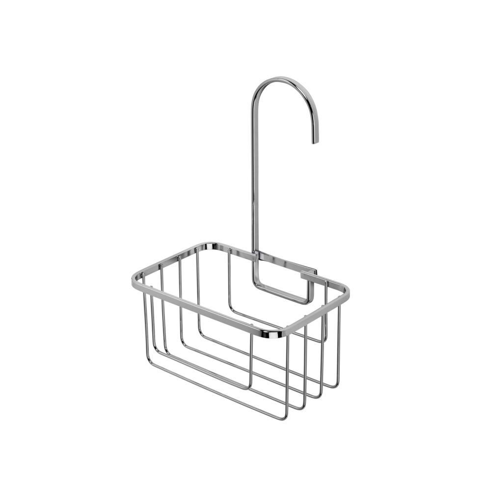 Croydex QM260441 Chrome Shower Riser Rail Hook Over Caddy Basket, 5 Year Rust Free Guarantee, Silver