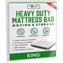 King Size Mattress Bag for Moving and Storage - 5 Mil Mattress Cover for Moving and Storage - Mattress Protector Storage Bags - Heavy Duty, Reusable,