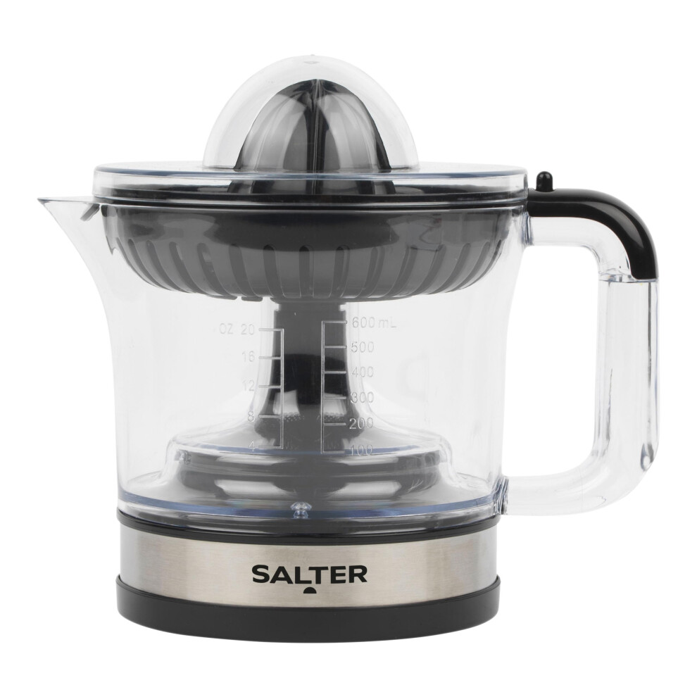 Salter Electric Fruit Juicer ? Fresh Citrus Juice Extractor, For Baking & Cocktails, 600ml Measuring Jug, BPA Free, Includes 2 Juicing Cones, Smooth