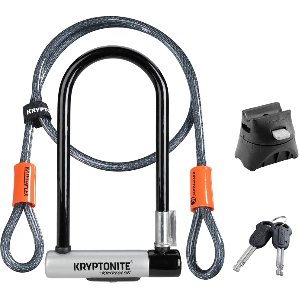Kryptonite Kryptolok Standard Bicycle U-Lock w/4-foot Flex Cable