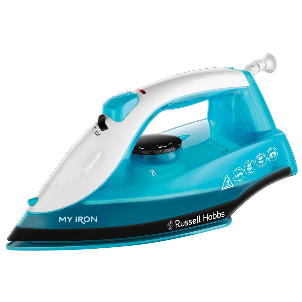 Russell Hobbs My Iron Steam Iron, Ceramic Soleplate, 260ml Water Tank, 120g steam shot, 28g continuous steam, Self-Clean Function, 2m Cord, Vertical