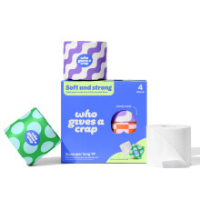 Who Gives A Crap 100% Recycled Double Length Toilet Paper Rolls 4 Count, 360 CT