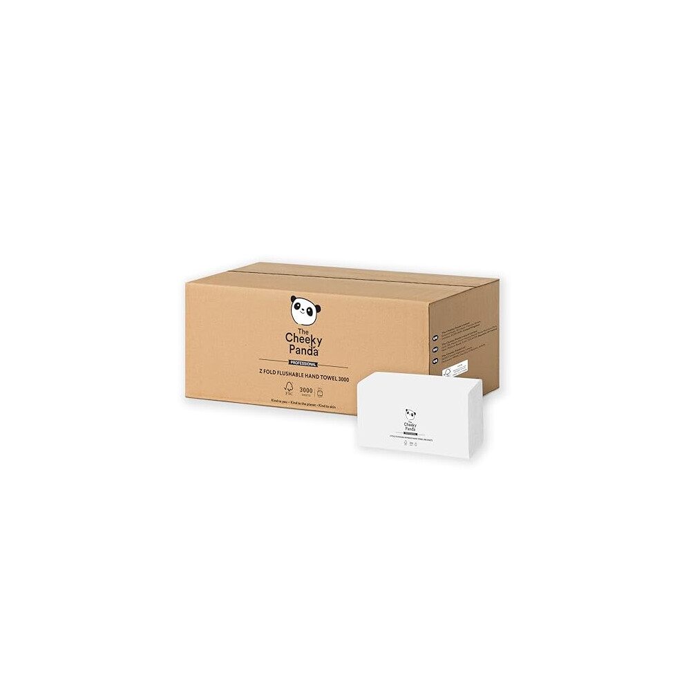 The Cheeky Panda Bamboo Z Fold Paper Towels | 3000 Sheets (15 Pack of 200) 2 Ply Paper Hand Towels for Dispensers | Plastic Free & Sustainable