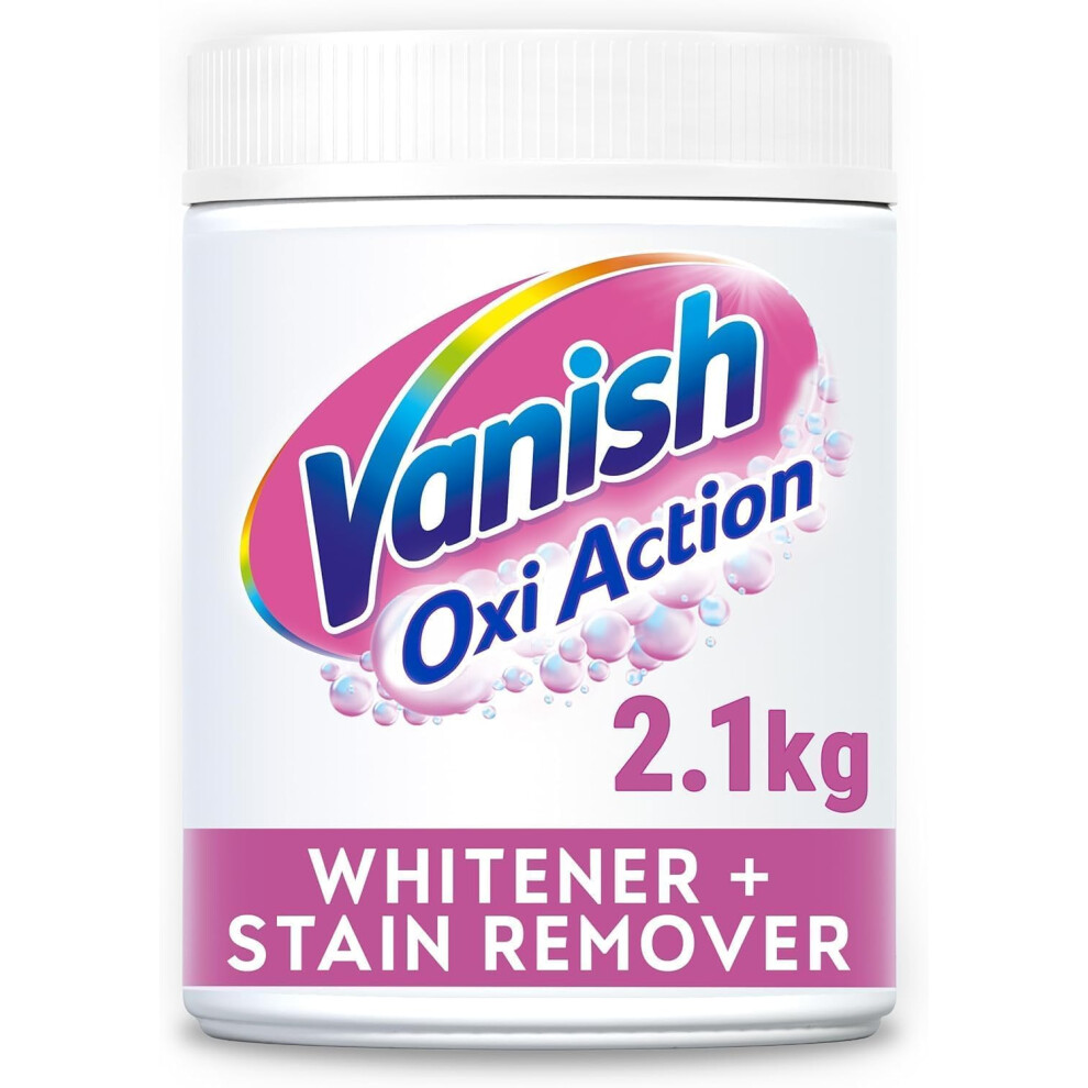 Vanish Oxi Action Laundry Whitener and Stain Remover Powder for Whites 2.1Kg, for Whiter Whites (Packaging May Vary)