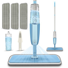 Microfibre Floor Mop Spray Mop for Cleaning Floors, MEXERRIS Dust Wet Dry Mop with Spray for Hardwood Laminate Tiles Floors, Flat Floor Mop with 3x