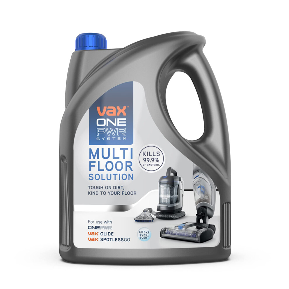 Vax ONEPWR 4L Multifloor Hard Floor Cleaner Solution, Citrus Burst Scent, Removes 99.9% of Bacteria, 1-9-142097, Silver