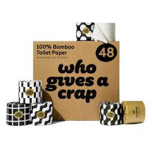 Who Gives A Crap ? Premium Bamboo Toilet Roll | Box of 48 Toilet Rolls (3-Ply, 370 Sheets) | Soft, Strong, Sustainable, Biodegradable, Plastic-Free