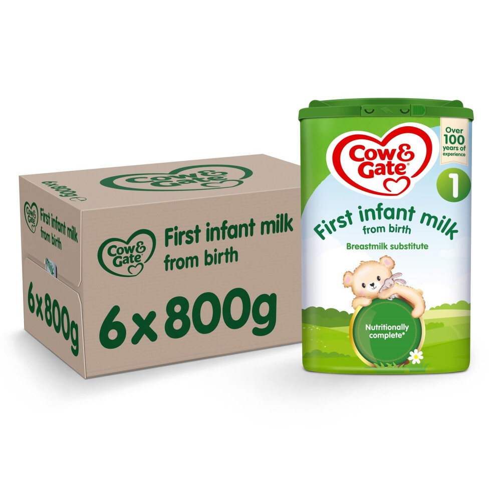 New Cow & Gate 1 First Infant Milk Powder Formula From Birth 800G (Pack Of 6) - 152571