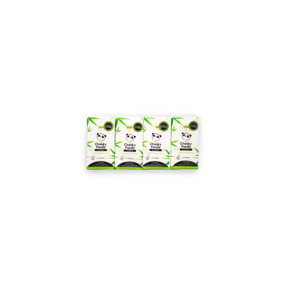 The Cheeky Panda ? Bamboo Pocket Tissues | Bulk Box of 96 Packs (10 Tissues per Pack) | Hypoallergenic, Eco-Friendly, Super Soft, Strong & Sustainable