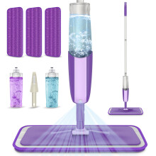 Microfibre Spray Mop for Floor Cleaning - MEXERRIS Wet Dry Kitchen Floor Cleaning Mop with 2x Refillable Bottles 360?Rotatable Hardwood Mop for