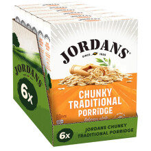 JORDANS, Chunky Traditional Oat Porridge Breakfast Vegetarian 750g (Pack of 6)