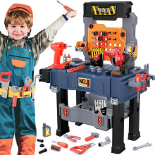 Naxudcoo Kids Work Bench Tool Box: Toys for 3 4 5 6 Year Old Boys Kids Tool Set DIY Educational Set Foldable Tool Bench Boys Toys Age 3-6 Realistic