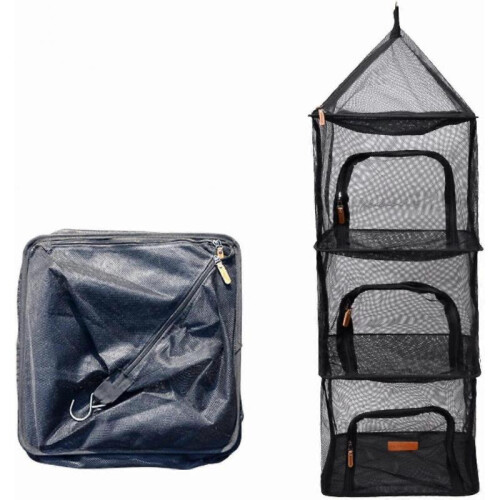 New Outdoor Camping Tableware Storage Ventilation Hanging net Bowl Basin Drying net 4-Layer Storage net