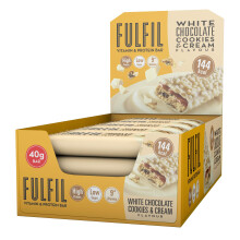 FULFIL Vitamin and Protein Bars (15 x 40 g Bars) ? White Chocolate Cookies and Cream Flavour ? 15g High Protein, 9 Vitamins, Low Sugar