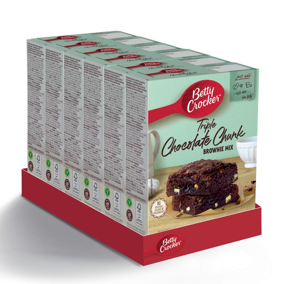 Betty Crocker Triple Chocolate Brownie Cake Mix 415g (Pack of 6)