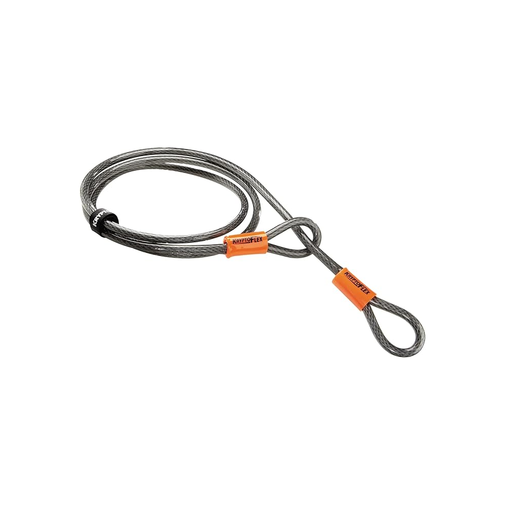 Kryptonite KryptoFlex Security Cable, 2.6FT/4FT/7FT/30FT Long Braided Steel Flex Bike Lock Anti-Theft Cable with Looped
