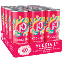 J2O Mocktail Strawberry and Orange Blossom Mojito, 250ml Can (Pack of 12)