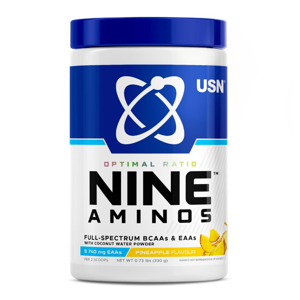 USN Nine Aminos ? BCAA Amino Acids & EAA Essential Amino Acids Powder with Added Magnesium & Coconut Water Powder to Support Recovery and Hydration.
