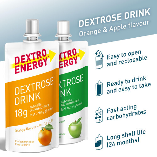 Dextro Energy Dextrose Drink, 12 Pack (Apple + Orange) 1