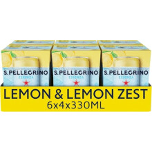 San Pellegrino Essenza Sparkling Water Lightly Flavoured Lemon & Lemon Zest 24x330ml