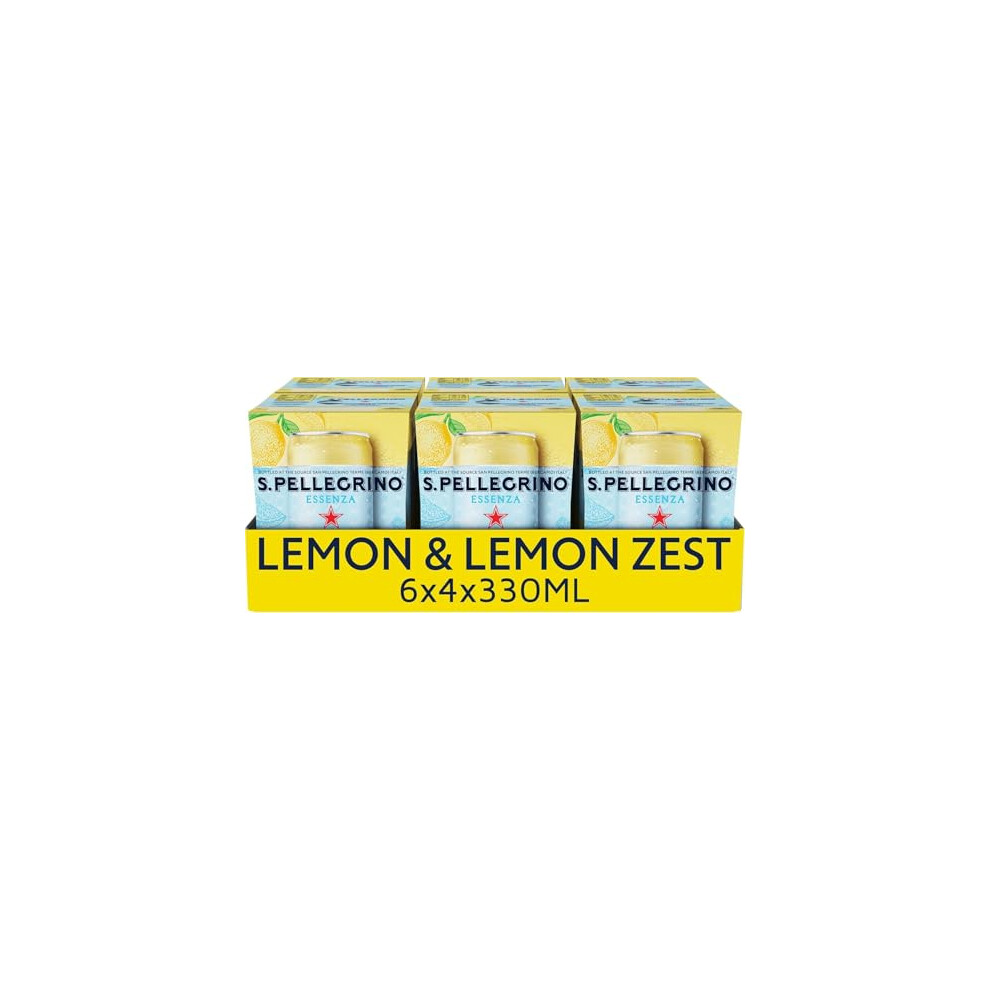 San Pellegrino Essenza Sparkling Water Lightly Flavoured Lemon & Lemon Zest 24X330ml