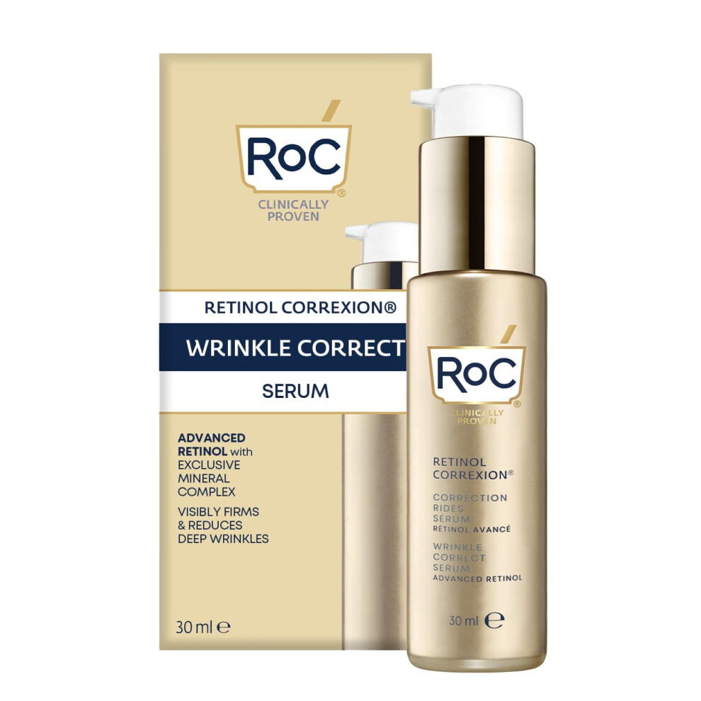 RoC - Retinol Correxion Wrinkle Correct Face Serum - Daily Anti-Wrinkle & Aging Treatment - Visible Wrinkle Reduction Formula - Pure RoC Retinol -