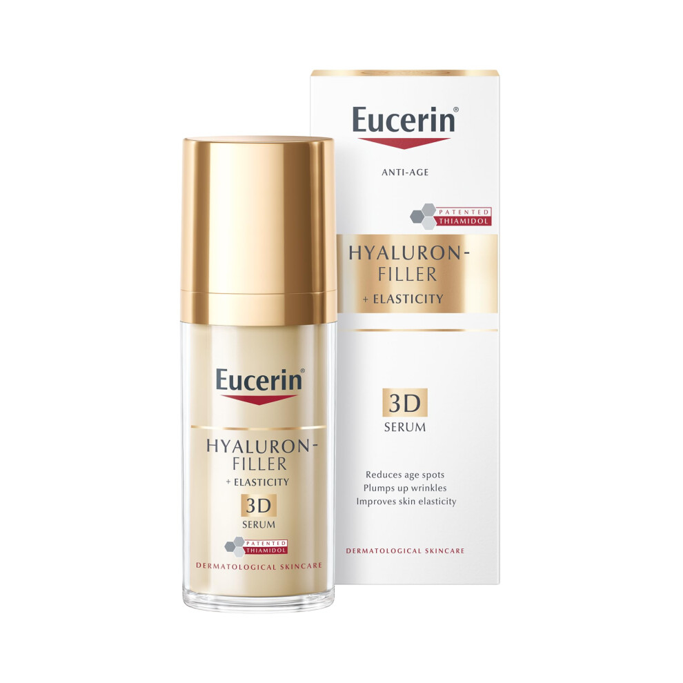 Eucerin Hyaluron-Filler + Elasticity 3D Serum 30ml, Anti-Ageing Face Serum for Refined, Youthful Skin, Advanced Skincare Serum with Hyaluronic Acid