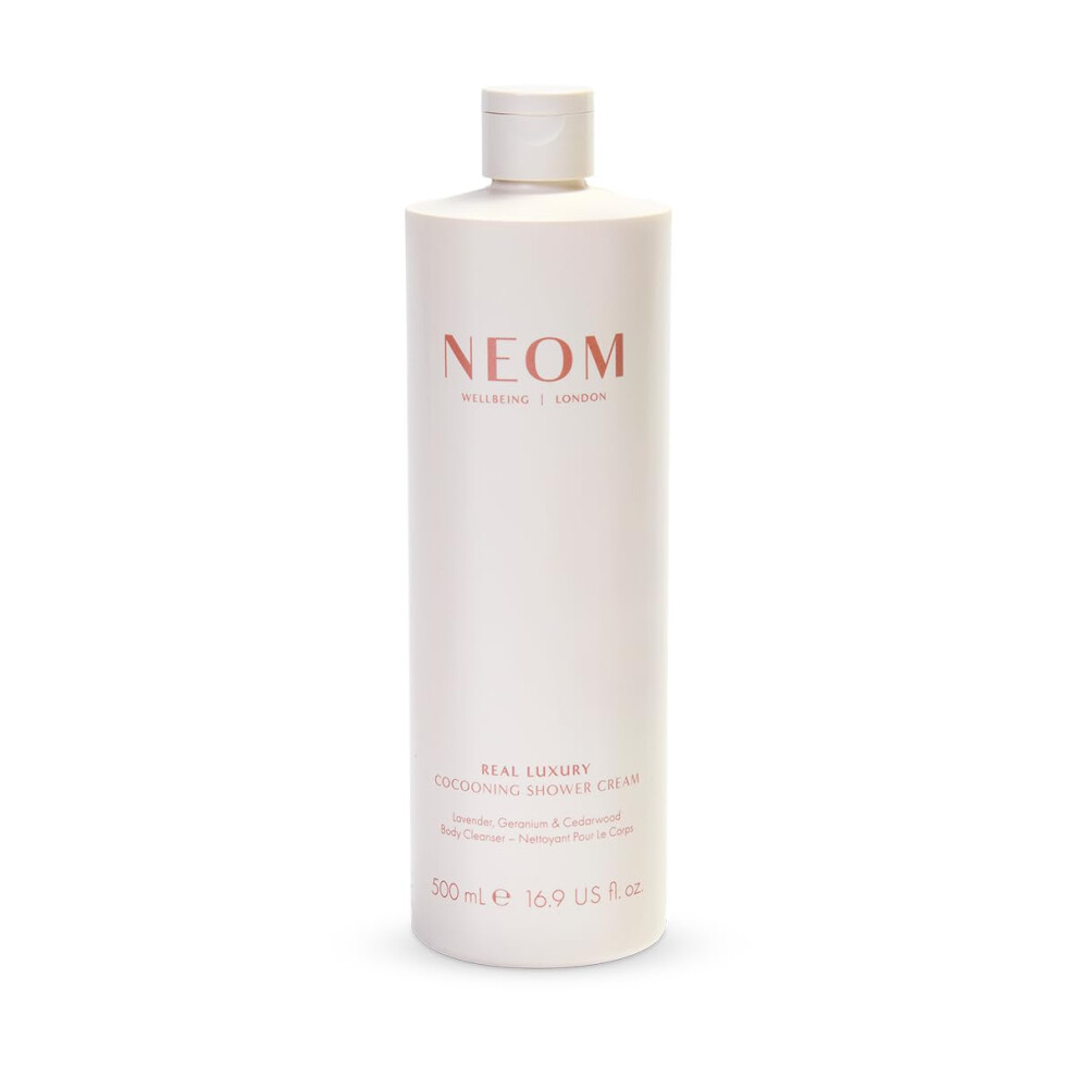 NEOM- Real Luxury Cocooning Shower Cream | Lavendar, Geranium & Cedarwood (500ml, 500, millilitre)