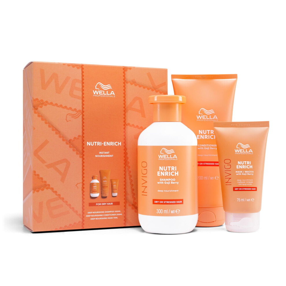 Wella Professionals Invigo Nutri-Enrich - Includes Shampoo, Conditioner and Hair Mask for Dry Damaged Hair, Repair & Strengthen Dull Hair - Perfect