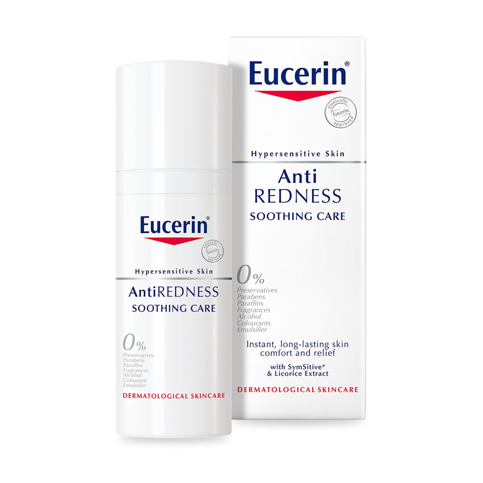 Eucerin AntiRedness Soothing Care Night and Day Cream 50ml, Face Moisturiser for Hypersensitive and Redness-Prone Skin, Rich Anti-Redness Face Cream,
