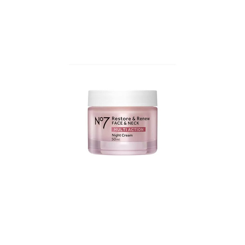 No7 Restore & Renew Face & Neck Multi Action Night Cream 50ml (Pack of 1) ENHANCED FORMULA