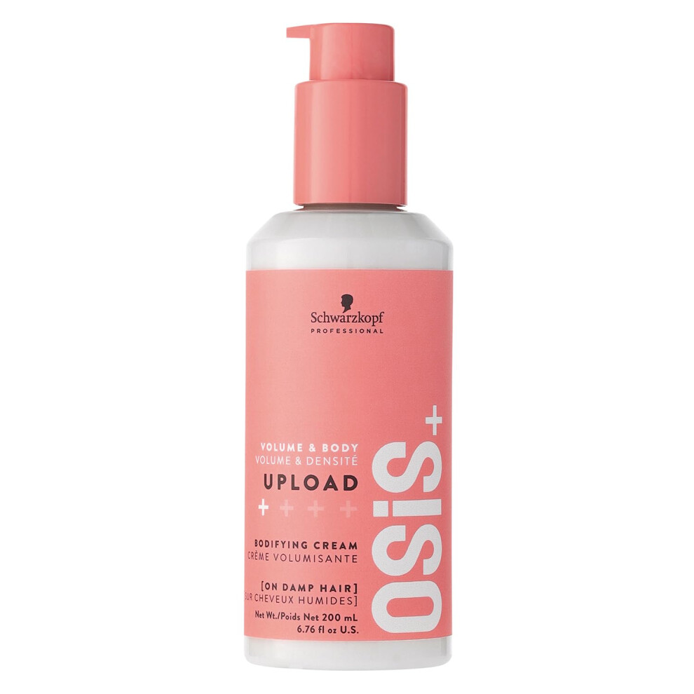 Schwarzkopf Professional OSiS Upload Bodifying Hair Cream Anti Static Heat Protection Subtle Definition Volume And Root Lift Non Greasy Non Sticky