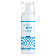 Skinny Tan Dark Mousse 150ml, Instant Fake Tan Mousse, Coconut and Vanilla Aroma, Cruelty Free & Vegan Skincare for Radiant Natural Glow - Easy to