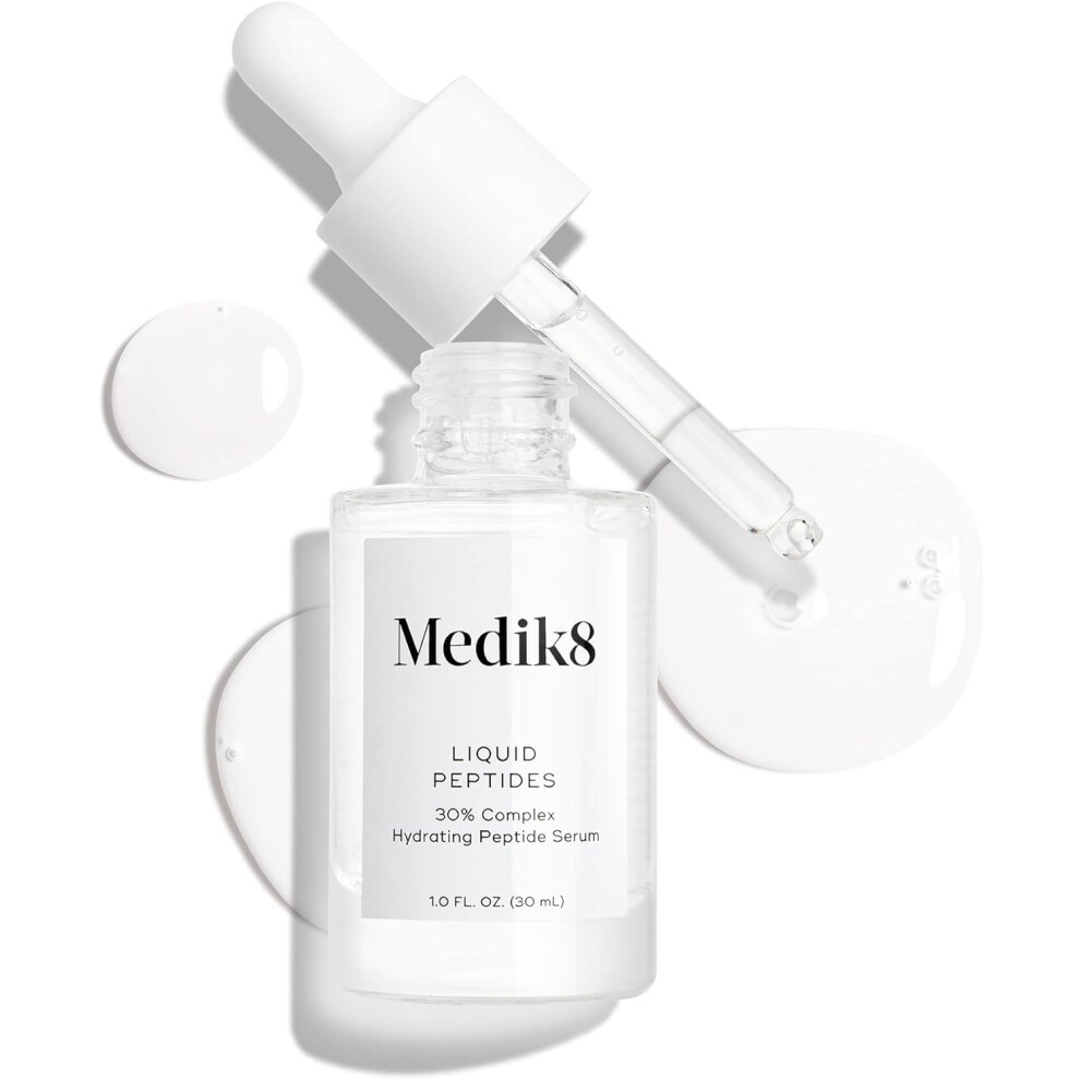 Medik8 Liquid Peptides - 30% Multi-Peptide Age-Defying Serum - Drone-Targeted Technology Smooths & Plumps Wrinkles - Supports Collagen Producing Cells
