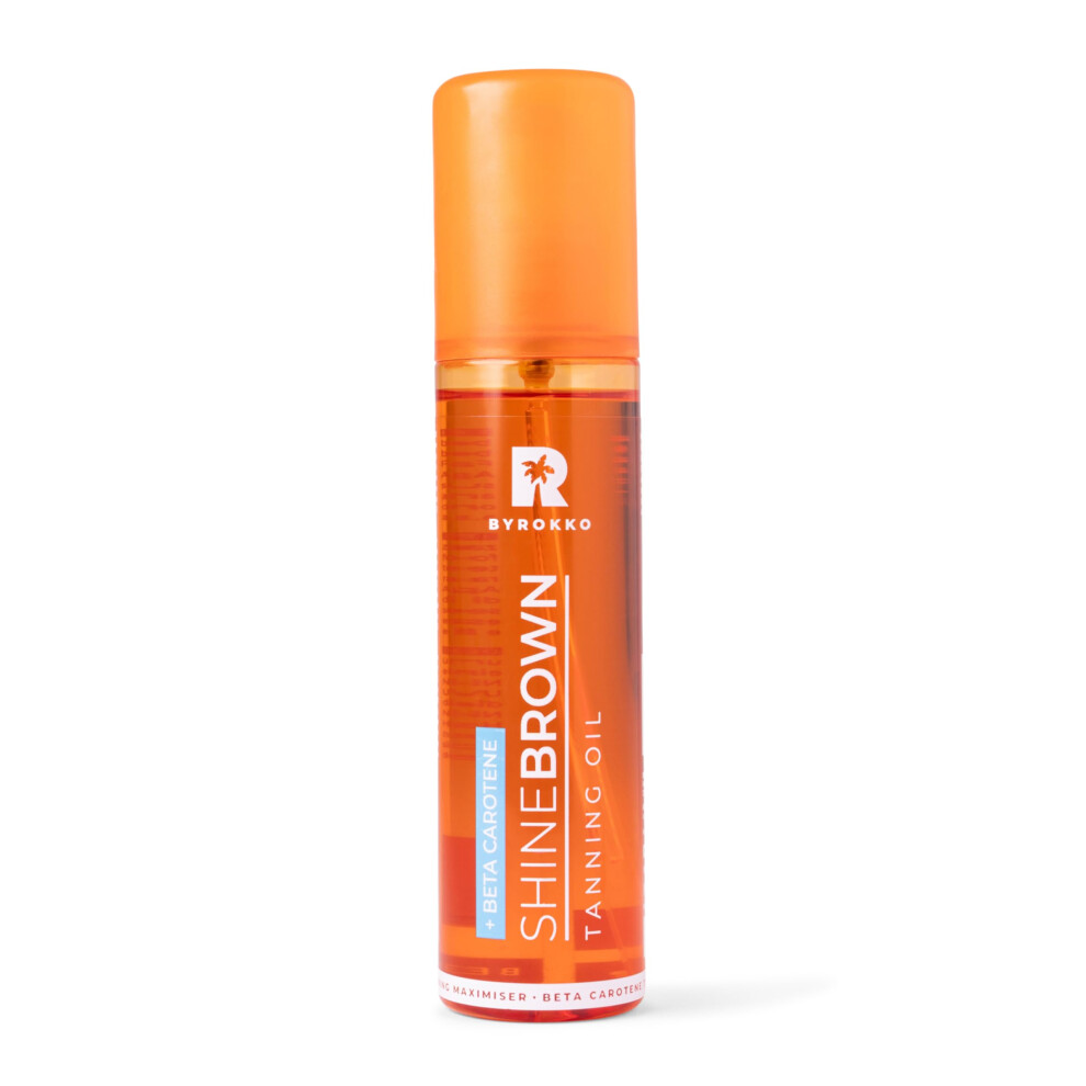 BYROKKO Shine Brown Beta Carotene Tanning Oil (150 ml), Sunbed Tanning Accelerator oil in Sunbeds & Outdoor Sun, the Ultimate Tan Maximiser Oil For a