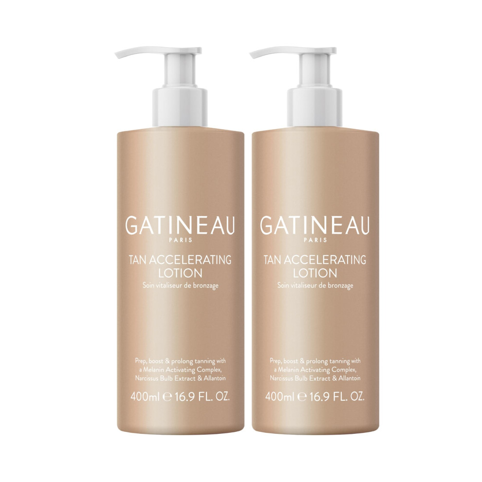 Gatineau - Tan Accelerating Lotion Duo Pack (400ml x 2 Bottles), Enhance Natural Tanning, For Face & Body
