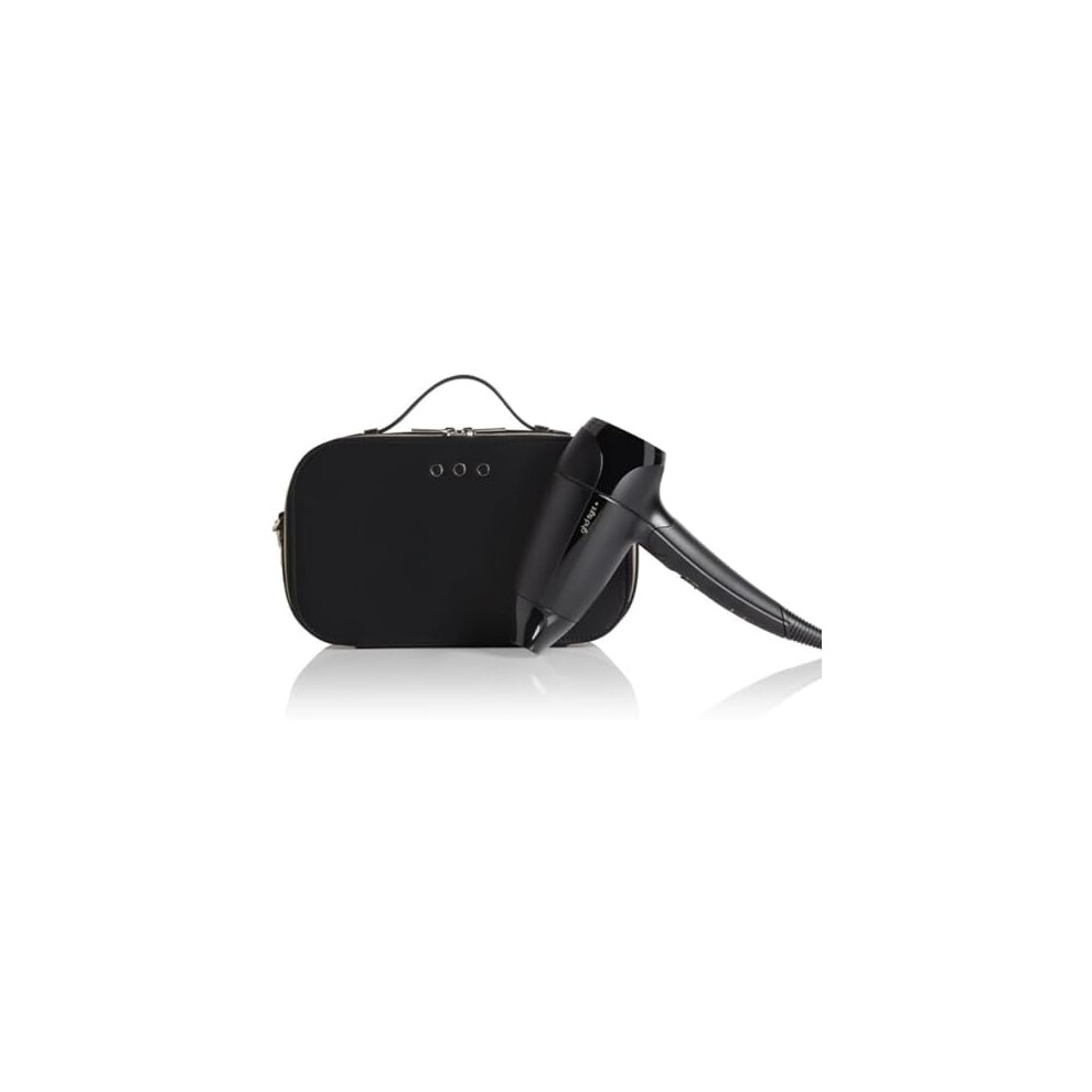 ghd Flight+ Travel Hair Dryer - Compact, Lightweight, Dual Voltage, Powerful Drying with Luxurious Travel Case (Black)