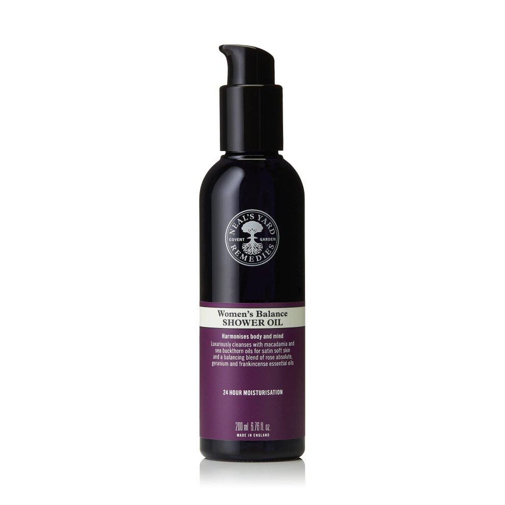 Neal's Yard Remedies | Women's Balance Shower Oil | Skin Moisturiser Gifts for Women | Nourishing Cleansing Oil with a Balancing Blend of Essential