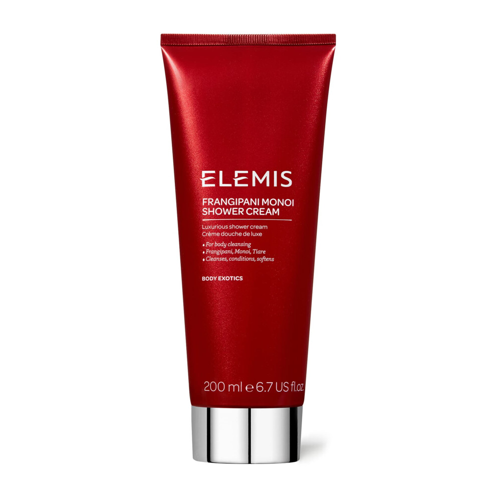 ELEMIS Frangipani Monoi Shower Cream, Luxurious Shower Body Cream to Cleanse, Condition and Soften, Skin-Softening Body Wash Infused with Frangipani